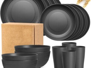 16pcs Wheat Straw Unbreakable Dishwasher Microwave Safe Dinnerware Plates and Bowls Sets RV Outdoor Camping Service for 4 16pcs Wheat Straw Unbreakable Dishwasher Microwave Safe Dinnerware Plates and Bowls Sets RV Outdoor Camping Service for 4