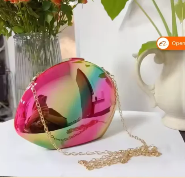 2025 Cross-Border Niche Design Metal Acrylic Makeup Bag Goose Egg Single Shoulder Crossbody Fashion Small Bag Polyester Lining 2025 Cross-Border Niche Design Metal Acrylic Makeup Bag Goose Egg Single Shoulder Crossbody Fashion Small Bag Polyester Lining