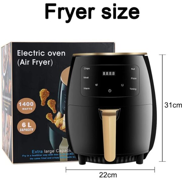 2400W 6L High-Capacity Factory Customizable Digital Power Smart Silver Crest Air Fryer Oven Multi-Functional for Household RV 2400W 6L High-Capacity Factory Customizable Digital Power Smart Silver Crest Air Fryer Oven Multi-Functional for Household RV