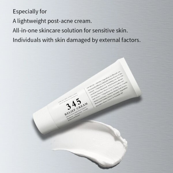 345 Relief Cream Daily Face Moisturizer Blemish Relief Care Soothing Recovery & Moisture Korean Vegan Skin Care 345 Relief Cream Daily Face Moisturizer Blemish Relief Care Soothing Recovery & Moisture Korean Vegan Skin Care
