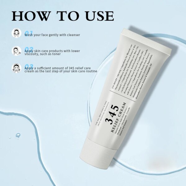 345 Relief Cream Daily Face Moisturizer Blemish Relief Care Soothing Recovery & Moisture Korean Vegan Skin Care 345 Relief Cream Daily Face Moisturizer Blemish Relief Care Soothing Recovery & Moisture Korean Vegan Skin Care