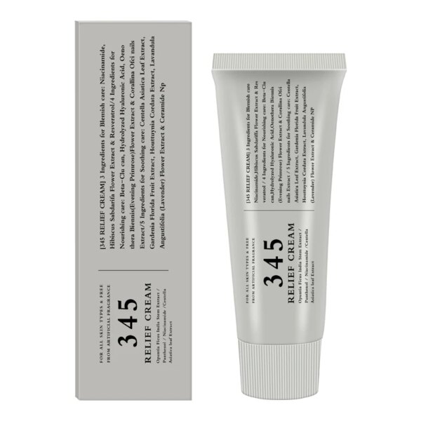 345 Relief Cream Daily Face Moisturizer Blemish Relief Care Soothing Recovery & Moisture Korean Vegan Skin Care 345 Relief Cream Daily Face Moisturizer Blemish Relief Care Soothing Recovery & Moisture Korean Vegan Skin Care