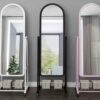 IMG_4649 32 × 160 cm Movable Full-Length Floor Mirror (Metal Frame + Wheels)