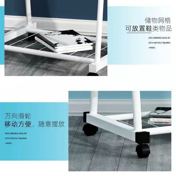 IMG_4651 32 × 160 cm Movable Full-Length Floor Mirror (Metal Frame + Wheels)