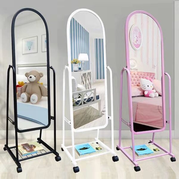 IMG_4652 32 × 160 cm Movable Full-Length Floor Mirror (Metal Frame + Wheels)