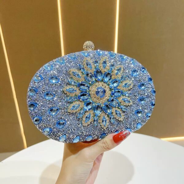 IMG_5274 Luxurious Sunflower Dress Party Bag Elegant Small Crossbody Handbag with Full Rhinestones Inlaid