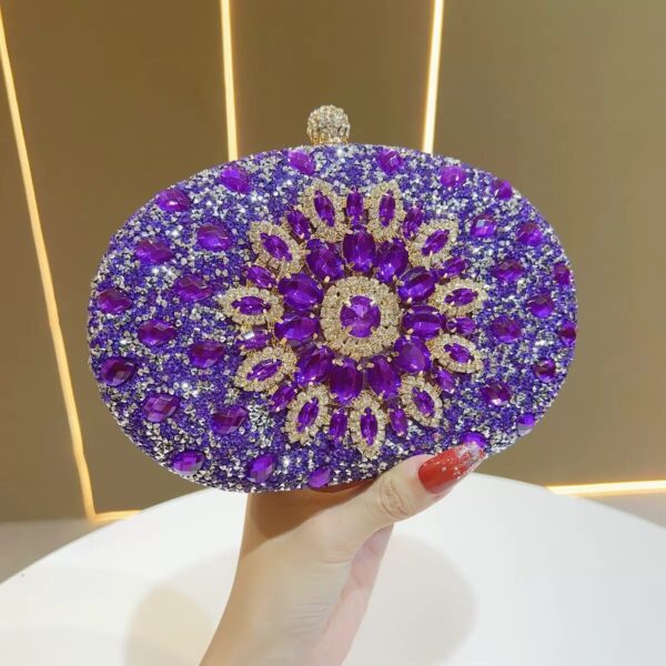 IMG_5275 Luxurious Sunflower Dress Party Bag Elegant Small Crossbody Handbag with Full Rhinestones Inlaid