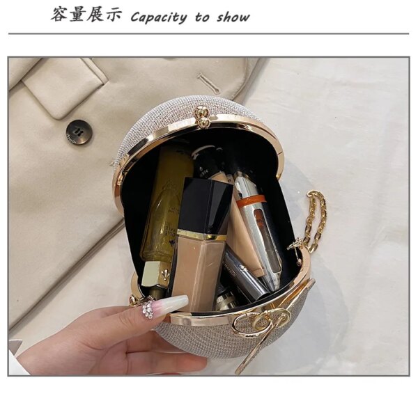 Circular Evening Clutch Bag Crystal Dinner Party Wedding Purses and Handbag Circular Evening Clutch Bag Crystal Dinner Party Wedding Purses and Handbag