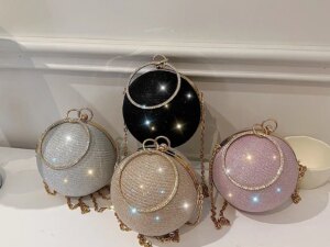 Circular Evening Clutch Bag Crystal Dinner Party Wedding Purses and Handbag Circular Evening Clutch Bag Crystal Dinner Party Wedding Purses and Handbag