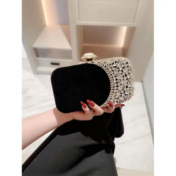 Evening Handbag Oval Bag Shiny Rhinestone Dress Bag Evening Handbag Oval Bag Shiny Rhinestone Dress Bag