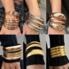 Fashionable Metal Landscape Bracelet Set for Women, Exaggerated and Distinctive Wide Threaded Bracelet Bangle N99141 Fashionable Metal Landscape Bracelet Set for Women, Exaggerated and Distinctive Wide Threaded Bracelet Bangle N99141