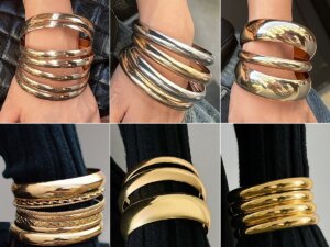 Fashionable Metal Landscape Bracelet Set for Women, Exaggerated and Distinctive Wide Threaded Bracelet Bangle N99141 Fashionable Metal Landscape Bracelet Set for Women, Exaggerated and Distinctive Wide Threaded Bracelet Bangle N99141