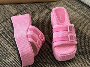 For BUSY GIRL JX4346 Women's Summer Beach Sandals Wide-Sided Buckle Chunky Platform Wedge Fashion Trend High-Heeled For BUSY GIRL JX4346 Women's Summer Beach Sandals Wide-Sided Buckle Chunky Platform Wedge Fashion Trend High-Heeled