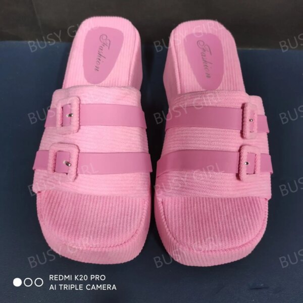 For BUSY GIRL JX4346 Women's Summer Beach Sandals Wide-Sided Buckle Chunky Platform Wedge Fashion Trend High-Heeled For BUSY GIRL JX4346 Women's Summer Beach Sandals Wide-Sided Buckle Chunky Platform Wedge Fashion Trend High-Heeled