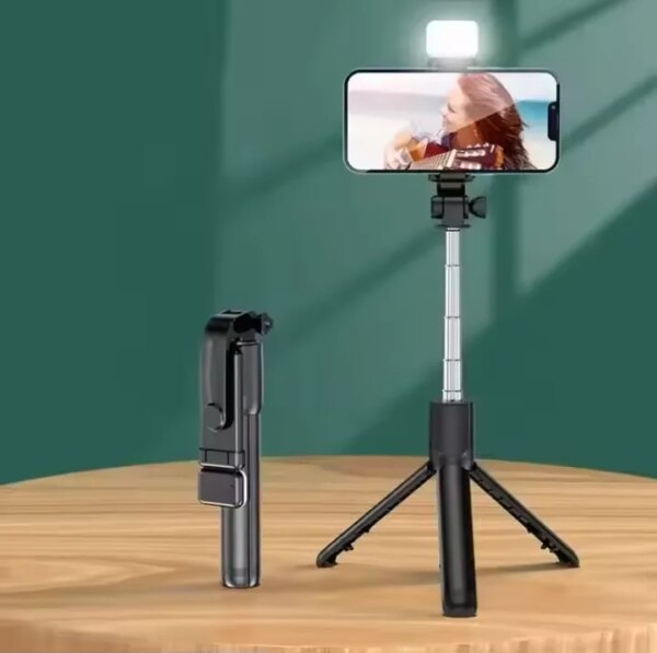Mini Flexible Extendable Rotating Phone Stand and Selfie Stick with Remote for Mobile Vlogging Live Video and Photo Shooting Mini Flexible Extendable Rotating Phone Stand and Selfie Stick with Remote for Mobile Vlogging Live Video and Photo Shooting