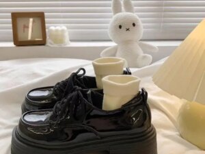 NEW Solid Black Round Toe Loafer Outdoor Thick Bottom Chunky Platform Breathable Soft Sole Women Loafers NEW Solid Black Round Toe Loafer Outdoor Thick Bottom Chunky Platform Breathable Soft Sole Women Loafers