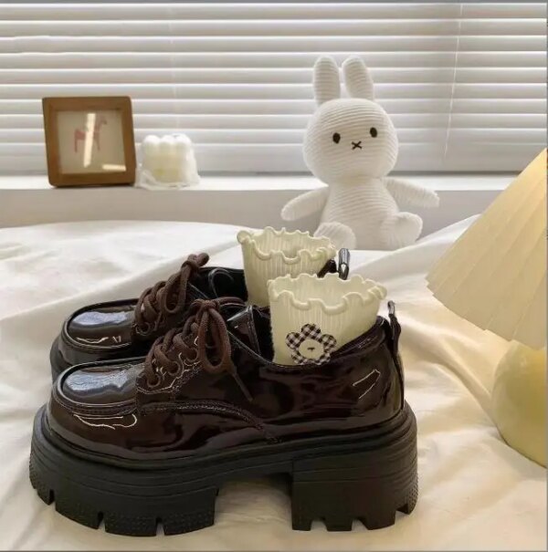 NEW Solid Black Round Toe Loafer Outdoor Thick Bottom Chunky Platform Breathable Soft Sole Women Loafers NEW Solid Black Round Toe Loafer Outdoor Thick Bottom Chunky Platform Breathable Soft Sole Women Loafers