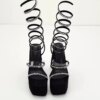 New Style Women's Sandals and High Heels - Ultra-high Triangle Heel Snake-shaped Wrapped Foot Black Sandals - Wholesale Products