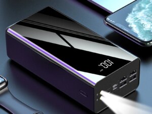 New Trending Fast Charge Portable Battery Bank Best Hot Seller 4USB Output 3 Input Port High Capacity 80000mAh Power Bank