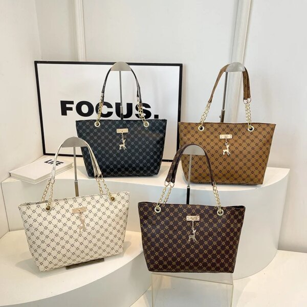 Simple Fashion Retro Letter Printing Shoulder Bag for Women Women's Business and Travel Handbag Large Capacity Tote Bag