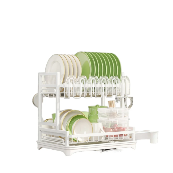 Simple-Style Double-Tier Metal Countertop Bowl Drying Rack Kitchen Storage Mug Utensil Cup Stand Drainage Feature Dish Bowl Simple-Style Double-Tier Metal Countertop Bowl Drying Rack Kitchen Storage Mug Utensil Cup Stand Drainage Feature Dish Bowl