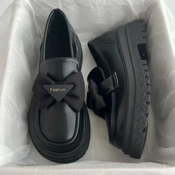 Spring 2024 New Loafer Women's Fashion Small Muffin With Thick Soled Elevating Fashion Women's Leather Shoes Spring 2024 New Loafer Women's Fashion Small Muffin With Thick Soled Elevating Fashion Women's Leather Shoes