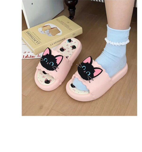 Summer Women Girls Ladies Indoor Outdoor Cute Cat Thick Sole Slides Slipper Sandals Summer Women Girls Ladies Indoor Outdoor Cute Cat Thick Sole Slides Slipper Sandals