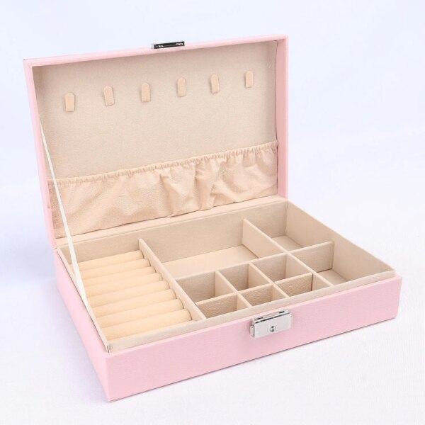 Wholesale Custom Logo Earring Ring Necklace Cases With Lock Jewelry Box Organizer Jewelry Storage PU Leather Jewellery Boxes Wholesale Custom Logo Earring Ring Necklace Cases With Lock Jewelry Box Organizer Jewelry Storage PU Leather Jewellery Boxes