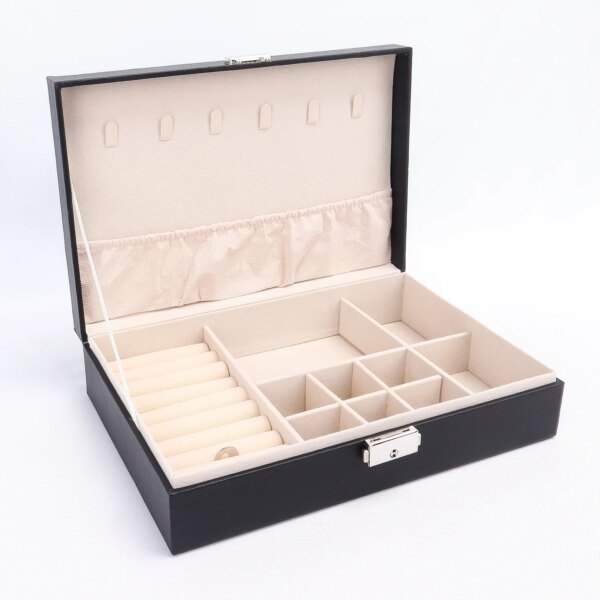 Wholesale Custom Logo Earring Ring Necklace Cases With Lock Jewelry Box Organizer Jewelry Storage PU Leather Jewellery Boxes Wholesale Custom Logo Earring Ring Necklace Cases With Lock Jewelry Box Organizer Jewelry Storage PU Leather Jewellery Boxes