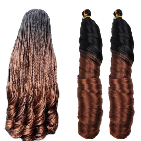 Wholesale French Curls Braiding Hair Smooth Texture Crochet Hair Synthetic Hair Wicks for African Braids 150g 24inch Wholesale French Curls Braiding Hair Smooth Texture Crochet Hair Synthetic Hair Wicks for African Braids 150g 24inch