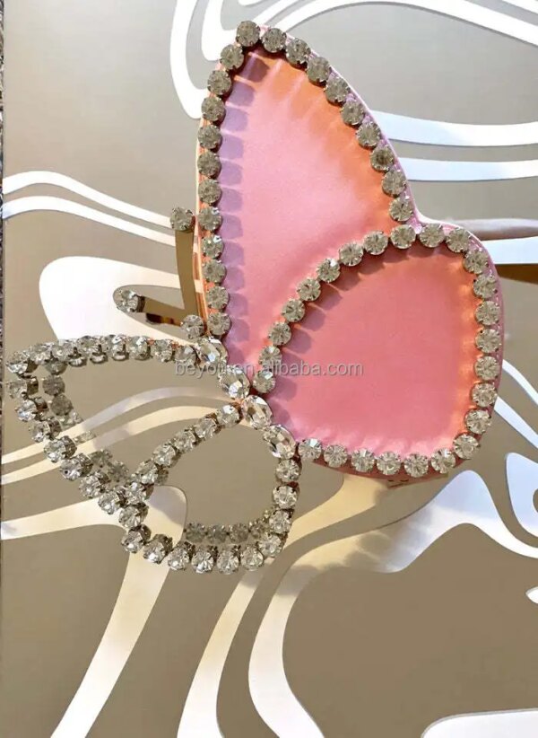 Gamma Phi Delta Pink & Blue Butterfly Bag Ladies Bride Basket Hand Phone Hold Women Girl Used Bags for Party Gamma Phi Delta Pink & Blue Butterfly Bag Ladies Bride Basket Hand Phone Hold Women Girl Used Bags for Party