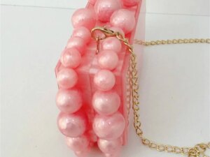 IDOIT Acrylic Clutch Purse for Women with Marbling Evening Handbag Square Box Crossbody Bag with Glitter Beads