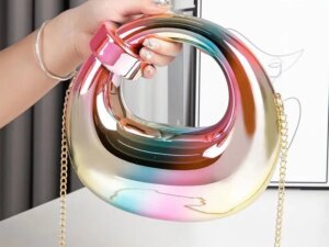 Spot Wholesale LuxuryWomen's Handbag High-Quality Acrylic Fashion Clutch Chain Crossbody Bag Mouth Red Envelope