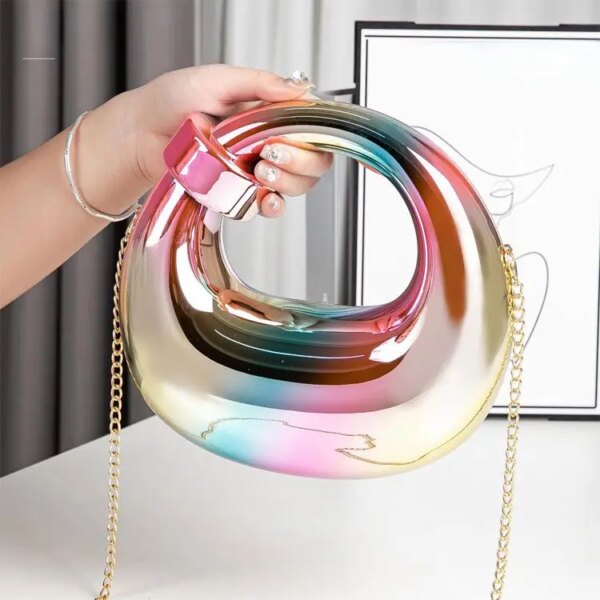 Spot Wholesale LuxuryWomen's Handbag High-Quality Acrylic Fashion Clutch Chain Crossbody Bag Mouth Red Envelope Spot Wholesale LuxuryWomen's Handbag High-Quality Acrylic Fashion Clutch Chain Crossbody Bag Mouth Red Envelope